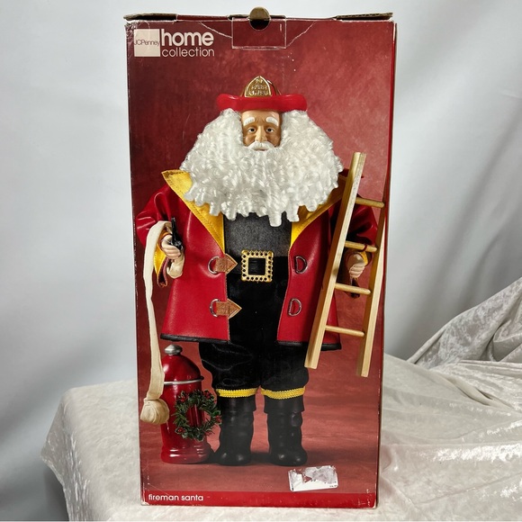 Fireman Christmas Santa Figurine Ladder Fire Hydrant Chief JC Penney - Picture 6 of 16